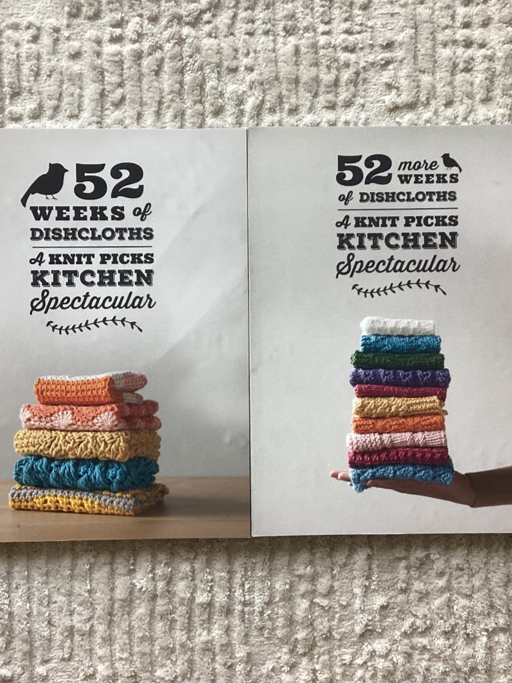 Lot Of 2 Knit Crochet Pattern Books 52 Weeks Of Dishcloths Knit Picks Softcover